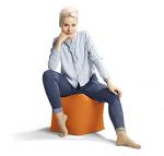 Gouchee Home Cube Brava Pouf Ottoman Foot Rest - Orange - Modern Square Bean Bag Chair with Water Repellent Fabric - Floor Pouf for Living Room, Bedroom or Patio - Foot Rest for Indoor and Outdoor