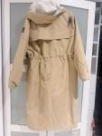 RUDSAK Beige Hooded Long Water-Resistant Parka Jacket Drawstring Waist Women's M