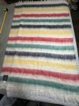 Vintage Hudson’s Bay Company HBC Signature Mohair Blanket Multi Stripe 68x46 EUC