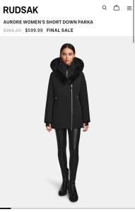 Rudsak AURORE WOMEN'S SHORT DOWN PARKA