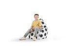 Gouchee Home Soccer Ball Bean Bag Chair - Black/White Sofa Chair for Kids and Adults, Comfy Chair for Bedroom and Living Room Furniture, Lounge Chair, X-Large
