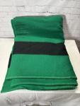 Vintage Hudson Bay Company 4 Point Wool Green Blanket Made In England 75"x84”