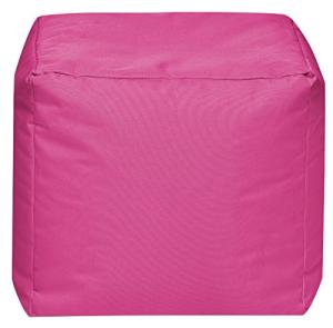 Gouchee Home Cube Brava Pouf Ottoman Foot Rest - Pink - Modern Square Bean Bag Chair with Water Repellent Fabric - Floor Pouf for Living Room, Bedroom or Patio - Foot Rest for Indoor and Outdoor
