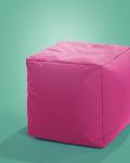 Gouchee Home Cube Brava Pouf Ottoman Foot Rest - Pink - Modern Square Bean Bag Chair with Water Repellent Fabric - Floor Pouf for Living Room, Bedroom or Patio - Foot Rest for Indoor and Outdoor