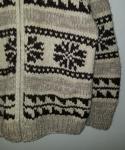 Canadian Sweater Company Wool Cowichan Hand Knit Vtg Full Zip Shawl Collar M/L