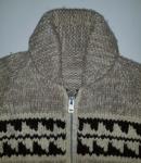 Canadian Sweater Company Wool Cowichan Hand Knit Vtg Full Zip Shawl Collar M/L