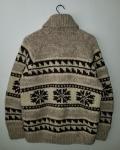 Canadian Sweater Company Wool Cowichan Hand Knit Vtg Full Zip Shawl Collar M/L