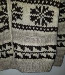Canadian Sweater Company Wool Cowichan Hand Knit Vtg Full Zip Shawl Collar M/L