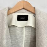 Rudsak Lamony Jacket Women Size Small Ivory Gray Leather Oversize Collar Flaw