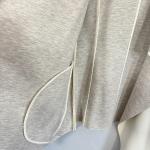 Rudsak Lamony Jacket Women Size Small Ivory Gray Leather Oversize Collar Flaw