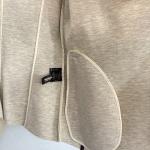 Rudsak Lamony Jacket Women Size Small Ivory Gray Leather Oversize Collar Flaw