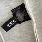 Rudsak Lamony Jacket Women Size Small Ivory Gray Leather Oversize Collar Flaw