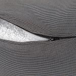 Gouchee Home Dotcom Soleil Bean Bag Round Ottoman/Pouf - Waterproof, Fade-Resistant Footrest for Indoor/Outdoor - Filled with High-Density Polystyrene Beads, Double-Stitched Seam, Charcoal-20"D x 12"H