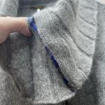 NOBIS Wool Angora Cowl Neck Snap Button Long Sweater Gray Knit Outdoors Granola