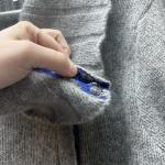 NOBIS Wool Angora Cowl Neck Snap Button Long Sweater Gray Knit Outdoors Granola