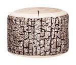 Gouchee Home Dotcom Wood Collection Round Pouf, Wood Style Velvet Foot Stool, Stuffed Ottoman Bean Bag Chair - Stylish and Comfortable Furniture Accessory for Living Room and Bedroom, Large, Brown