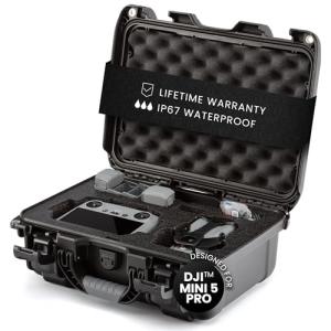 NANUK 915 DJI™ Mini 5 Pro Fly More Combo Plus - Waterproof Hard Case with Drone Foam Insert, Crushproof, Portable Travel Case, Made in Canada - Black (15.8" x 12.1" x 6.8")