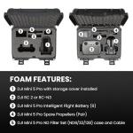 NANUK 915 DJI™ Mini 5 Pro Fly More Combo Plus - Waterproof Hard Case with Drone Foam Insert, Crushproof, Portable Travel Case, Made in Canada - Black (15.8" x 12.1" x 6.8")