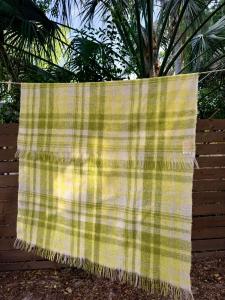 Vintage Hudson’s Bay Company Mohair Wool Blanket Scotland Plaid 66x50 Throw Boho