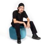 Gouchee Home Belgique Round Velvet Pouf, Foot Stool, Stuffed Ottoman Bean Bag Chair - Plush, Stylish, Lightweight and Comfortable Furniture Accessory for Living Room & Bedroom - 20" x 12", Turquoise