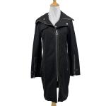 Rudsak Jacket Women S Small Black Elana Leather Panels Full Zip Sleeves Longline