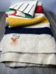 VTG Hudson's Bay Co. England Candy Striped 3.5 Point Gold Label Wool Blanket EUC