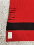 Vtg Hudson Bay 6 Point Red Wool Blanket Black Stripes Queen Fur Trapper HBFC