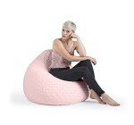 Gouchee Home Fluffy Hearts Collection Faux Fur Upholstered Bean Bag Chair -Rose, Sofa Chair for Kids and Adults, Comfy Chair for Bedroom and Living Room Furniture, Lounge Chair, X-Large