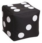 Gouchee Home Cube Dice Collection Contemporary Upholstered Dice Design Square Pouf/Ottoman, Black/White, Large, S3041001