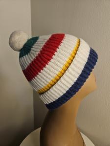 Hudson's Bay Company Four Stripe Lamdswool Blend Knit Cap - Excellent Condition