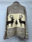 Vtg Canadian Sweater Co Cowichan Wool Zip Jacket Men’s L Deer Canada