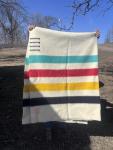 Hudson's Bay Company Wool Striped Blanket Multicolor Rectangular Bedroom Adult