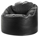 Gouchee Home Tube Cozy Bean Bag Chair - Faux Leather Bean Bag Couch for Kids and Adults - Sofa Chair for Indoor Living Spaces - Cozy and Stylish Comfy Chair for Reading, Gaming, and More - Black, XL