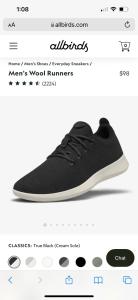 Allbirds Men’s Wool Runners Everyday Sneakers, Machine Washable Shoe Made with Natural Materials, True Black (Cream Sole), 9