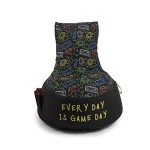 Gouchee Home Gaming Swing Everyday is Game Day Bean Bag Chair Filling Included Black