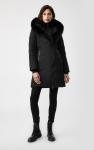 KAY DOWN COAT WITH SILVER FOX FUR SIGNATURE MACKAGE COLLAR BLACK X-SMALL