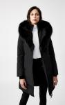 KAY DOWN COAT WITH SILVER FOX FUR SIGNATURE MACKAGE COLLAR BLACK X-SMALL