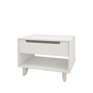 Nexera Nightstand 1-Drawer and Folding Door, White, 24-Inch
