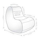 Gouchee Home Chillybean Collection Bean Bag Chair, Grey - Polyester Upholstered Sofa Chair for Kids and Adults, Comfy Chair for Bedroom and Living Room Furniture, Lounge Chair, X-Large