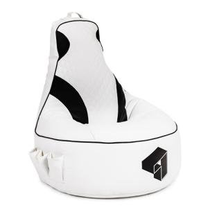 Gouchee Home Beadbox Pro Faux Leather Gaming Chair, White
