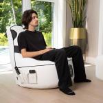 Gouchee Home Beadbox Pro Faux Leather Gaming Chair, White