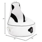 Gouchee Home Beadbox Pro Faux Leather Gaming Chair, White