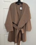 Rudsak Collection Wool Blend Coat with Leather Trim Size XL Nwt