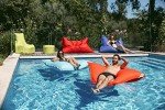 Gouchee Home Outdoor Swimming Bag, Denim Blue - Floating Bean Bag for Pools, and Backyards, Fancy, Comfy Chair for Patio and Outdoors, Sun Lounger with Removable Cover, X-Large