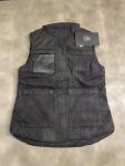 CertNWT Nobis Elora Womens XS Canadian Down Vest Dark Gray Black Leather Wool