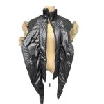 "Atelier Noir" Rudsak Blk Puffer Coat Faux Fur Hood Asymmetrical Zip Parka SZ M