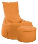 Gouchee Home Swing Brava Bean Bag Chair - Cozy and Stylish Comfy Chair for Kids and Adults - Sofa Chair for Indoor Living Spaces - Comfortable Seating with Extended Back Support - Orange, XL