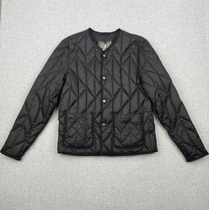 Nobis Jacket Mens Medium Black Goose Down Quilted Puffer Insulated Snap Button