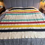 HBC Hudson’s Bay Company Multistripe Twin Point Wool Blanket – Made in England 