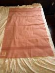 c1950s Hudson's Bay Company 1.5 point pink wool blanket, orange label, 38 x 58